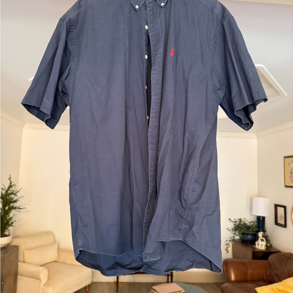 Men's Navy Blue Short Sleeve Shirt
